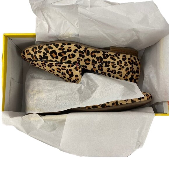 Joules Lexington Tan Animal Hair Leather Leopard Animal Print Loafers Shoes 6 - Picture 9 of 12
